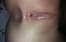 Fucking and gaping her tight pink asshole